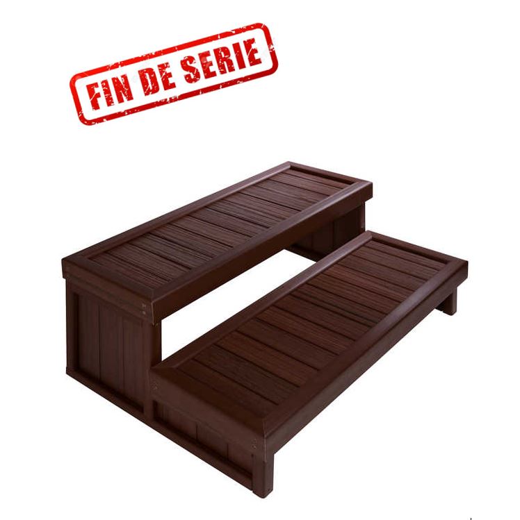 Escalier 2 marches pour spa portable - Coloris ROASTED CHESTNUT